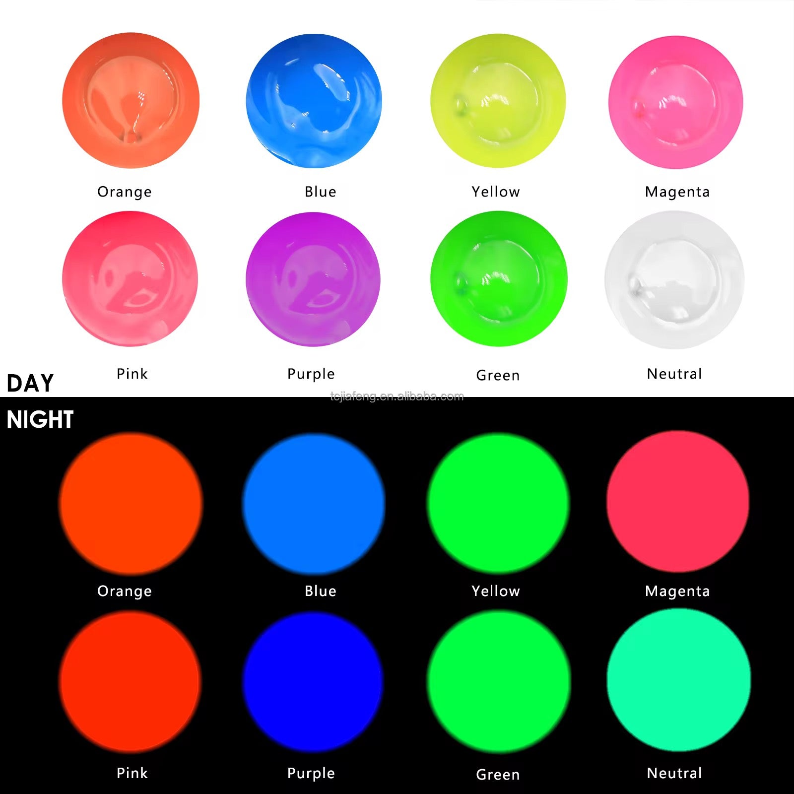 Pintura Acrilica Neon Artecho Glow In The Dark X8 Colores