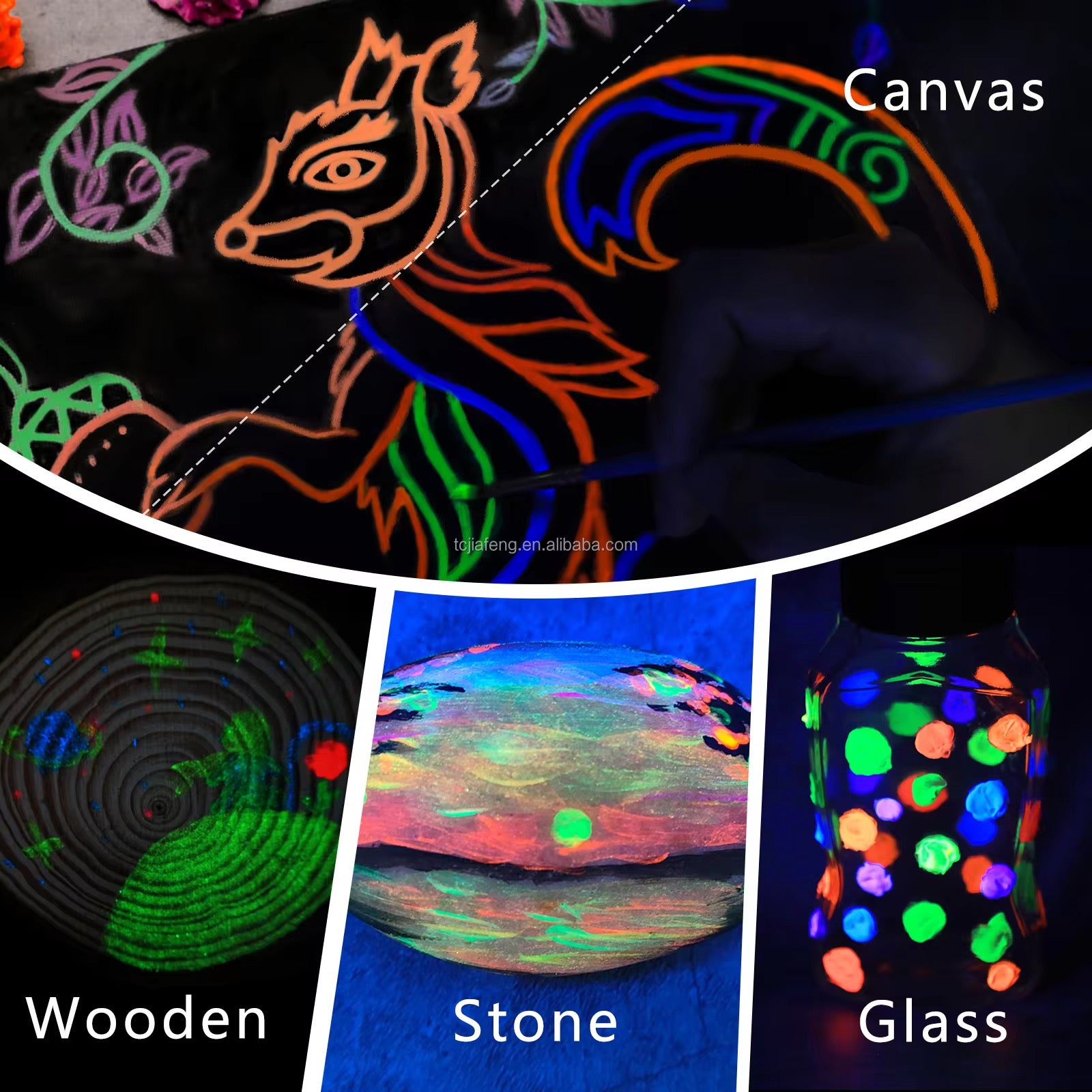 Pintura Acrilica Neon Artecho Glow In The Dark X8 Colores