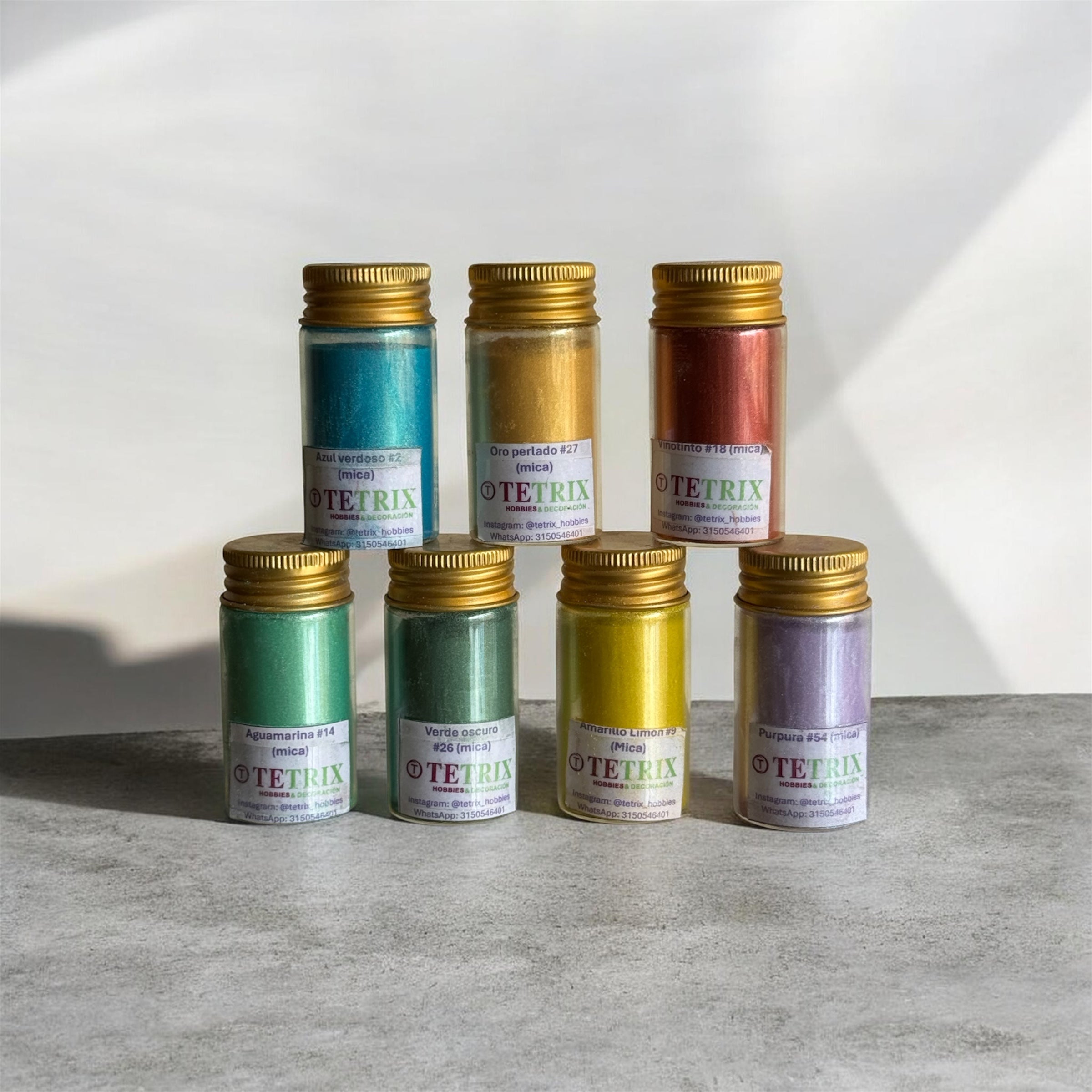 Set de Pigmento Mica x7 colores 10 gramos